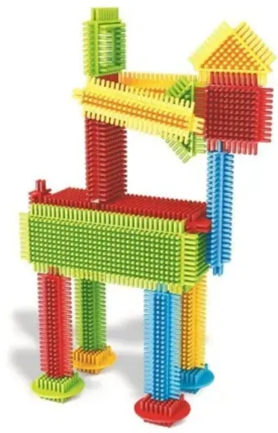 Jucărie de construcție Miniland Pegy Bricks - Wild Friends, 18 piese