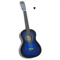 vidaXL Chitară clasică pentru începători și copii, albastru, 1/2 34"