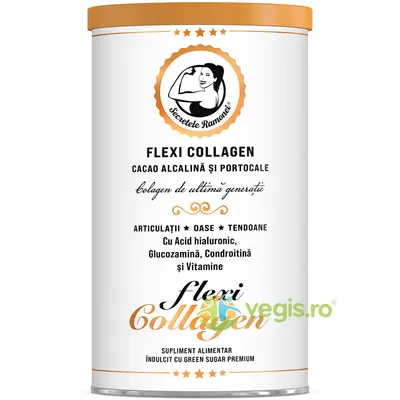 Flexi Collagen Bautura cu Colagen de Ultima Generatie cu Cacao Alcalina si Portocale Secretele Ramonei 400g