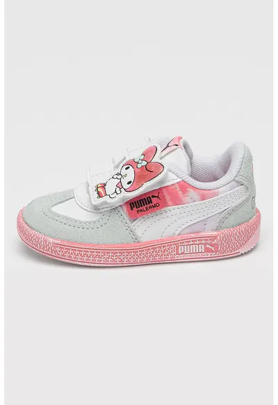 Palermo Hello Kitty & Friends - Pantofi sport cu garnituri de piele intoarsa - Alb/Verde/Roz