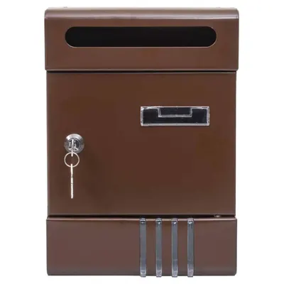 Cutie Postala din Metal, 20.5 x 6.5 x 29.1 cm, Maro
