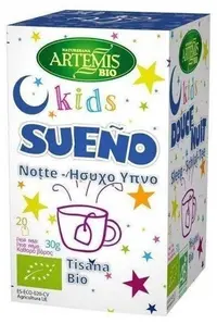 Ceai bio din plante Sueño Kids pentru somn liniștit, 20 plicuri filtrante, Artemis Bio