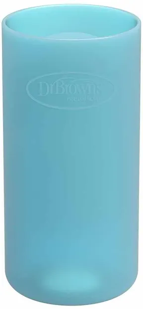 Protector pentru biberon de sticlă Dr.Brown's - Options+ Narrow, 250 ml, albastru