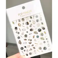 Abtibilduri unghii Marquise, STICKER121, Negru/Auriu