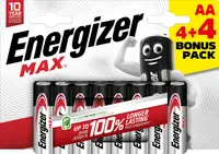 Baterii alcaline Energizer – MAX, AA, 1.5V, 8 buc.
