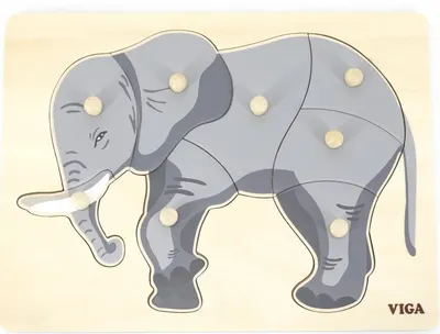 Puzzle educațional Montessori Viga - Elefant