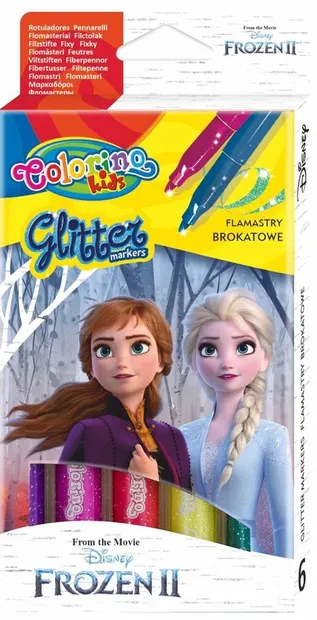 Markere colorate Colorino Disney - Frozen II Glitter, 6 culori
