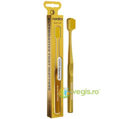 Periuta de Dinti Premium pentru Adulti 12000 Filamente, Super Soft, Auriu