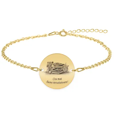 Doxa - Bratara personalizata invatatoare din argint 925 placat cu aur galben 24K