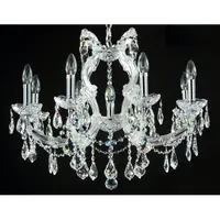 Candelabru Diamant Crystal Inverno,9 becuri dulie E14, 230V,D.66cm, H.58 cm,Argintiu