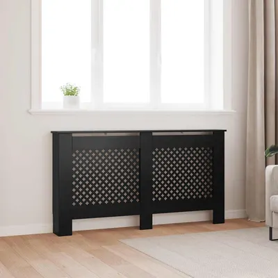 vidaXL Mască pentru calorifer, negru, 152 x 19 x 81,5 cm, MDF
