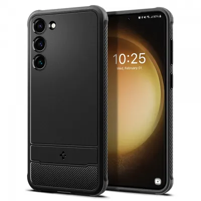 Husa pentru Samsung Galaxy S23 S911, Spigen, Rugged Armor, Neagra ACS05711