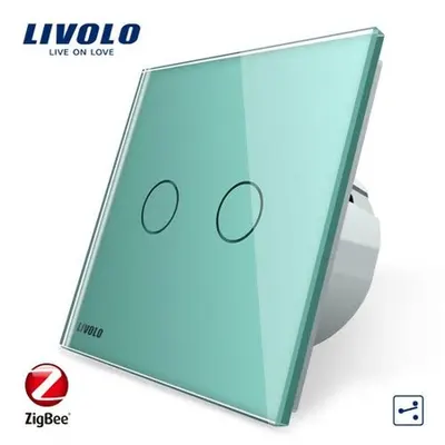 Intrerupator dublu cap scara / cruce ZigBee Verde