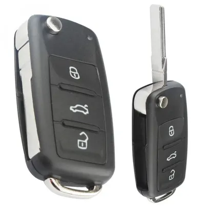 Carcasa cheie auto Techstar tip briceag cu 3 butoane pentru Volkswagen – model pliabil, carcasa nedetasabila