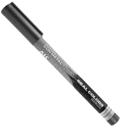 Marker cu vopsea acrilică AK Interactive - GUN METAL (RCM032)