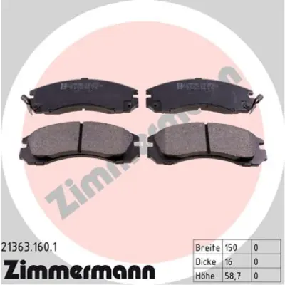 Set placute frana, frana disc ZIMMERMANN 21363.160.1