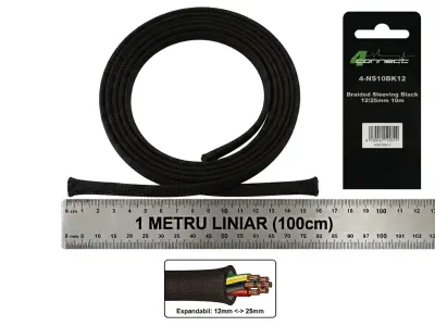 Tresa Cabluri FOUR Connect 4-NS10BK12, 12/25mm, Neagra, Metru Liniar