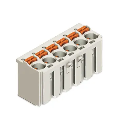 1-conductor female plug; direct marking; 2.5 mm²; Pin spacing 5 mm; 4-pole; 2,50 mm²; light gray