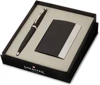 Set pix Sheaffer 100 - Matte Black, cu suport pentru cărți de vizită