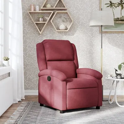 Gossi fotoliu rabatabil, rosu vin, material textil
