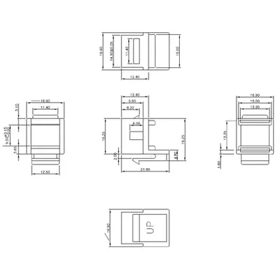 Modul cupla FO LC-Duplex/SC-Simplex, TOOLLESS LINE