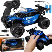 Mașină cu telecomanda NewEvo RC Buggy Off-Road 1:16, 2.4GHz, 25 km h, rază 40 m, LED, suspensie amortizată, 2 acumulatori, albastru negru