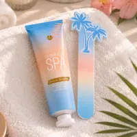 Set îngrijire mâini SUMMER SPA, Accentra, în ambalaj cadou turcoaz, cremă pentru mâini și unghii 30 ml si pilă de unghii