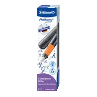 Stilou Pelikano Junior, penita A, grip ergonomic, pentru dreptaci, culoare antracit, in cutie carton, Pelikan