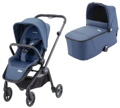 Cărucior combinat 2 în 1 pentru bebeluși Recaro - Duo Sadena Prime, Sky Blue