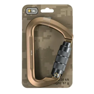 Carabiniera M-TAC 10 cm cu blocare Bayonet (Keylock) – 30 kN - KHAKI