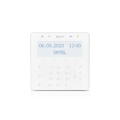 Tastatura tactila Satel Integra INT-KSG2R-W, 2 zone, Macro, Mifare, alba