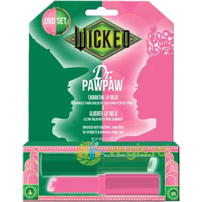 Set Balsam de Buze Care Isi Schimba Culoarea Wicked Enchanting Lip Balm 3g + Balsam de Buze Transparent cu Sclipici Roz Wicked Glimmer Lip Balm 3g