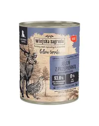 WIEJSKA ZAGRODA hrană umedă pentru căței cu cerb și prepeliță (Gusturi de Pădure) 6x800 g