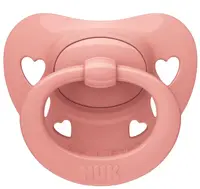 Suzetă din silicon NUK - Roz, cu cutie