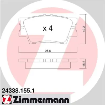 Set placute frana, frana disc ZIMMERMANN 24338.155.1
