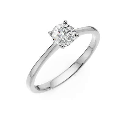 Inel de logodna din aur alb cu diamant solitaire de 0.5ct