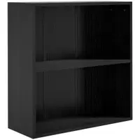 HOMCOM Bibliotecă etajeră de depozitare cu 2 compartimente și poliță reglabilă, 60 x 24 x 63 cm, negru | Aosom Romania