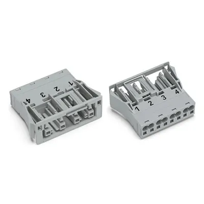 Snap-in socket; 4-pole; Cod. B; 4,00 mm²; gray