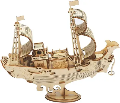 Puzzle 3D din lemn Robo Time din 91 de piese - Nava diplomatică japoneză