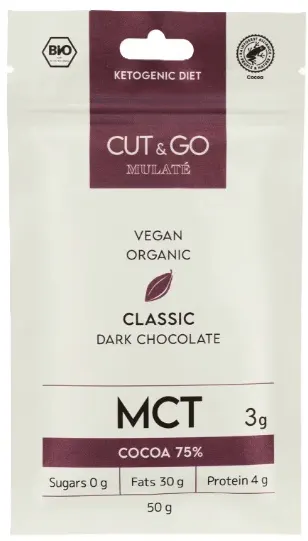 Ciocolată neagră organică, 50 g, Mulate