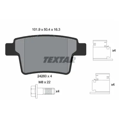 Set placute frana, frana disc TEXTAR 2426001