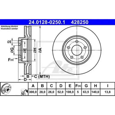 Disc frana ATE 24.0128-0250.1