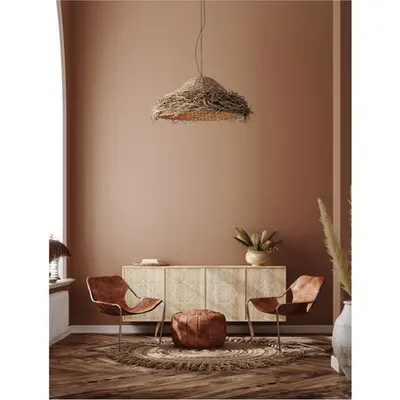 Lampa suspendata NATU Natural Seagrass Negru Fabric Wire & Baza LED E27 1x12W 230V Fara bec IP20