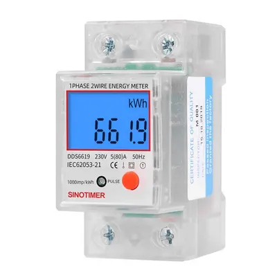 Contor monofazat de energie electrica Sina KWH DDS6619-013 230V ecran digital LED