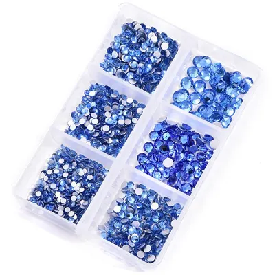 Strasuri unghii diverse marimi, Blue 02