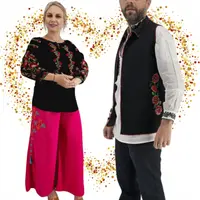 Set Cuplu 629 Vesta cu Broderie si Ie traditionala cu broderie