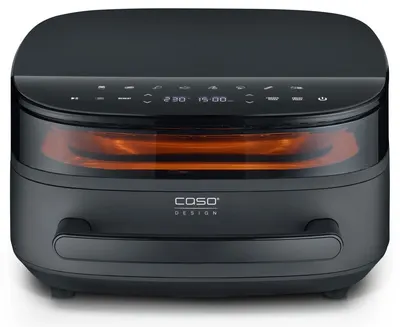 Friteuză cu aer cald Caso – AirFry & PizzaChef, 2850W, 6 l, negru