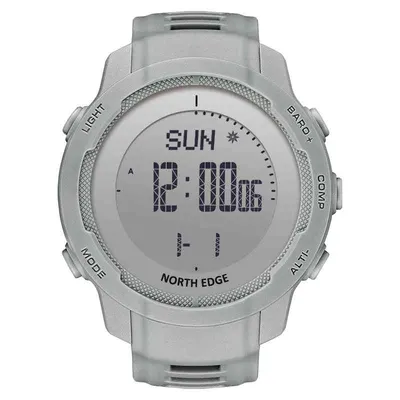 Ceas sport digital NORTH EDGE Vertico, fibră de carbon, altimetru, barometru, busolă, termometru, pedometru, rezistent la apă 50M, bărbați, gri
