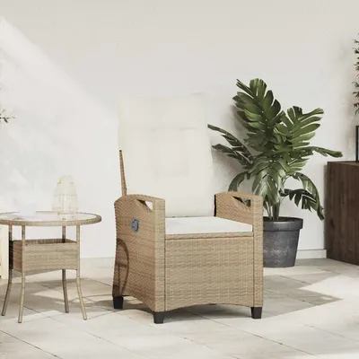 vidaXL Scaun de grădină rabatabil Bej și crem 56 x 60 x 112 cm