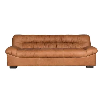 Canapea maro coniac cu tapițerie din piele 214 cm Douglas – Dutchbone